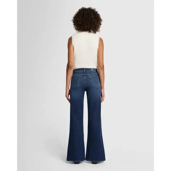 NWT 7 for All Mankind Luxe Vintage Lotta Jean Cisco Dark Wash High Rise Size 31 - Picture 2 of 9